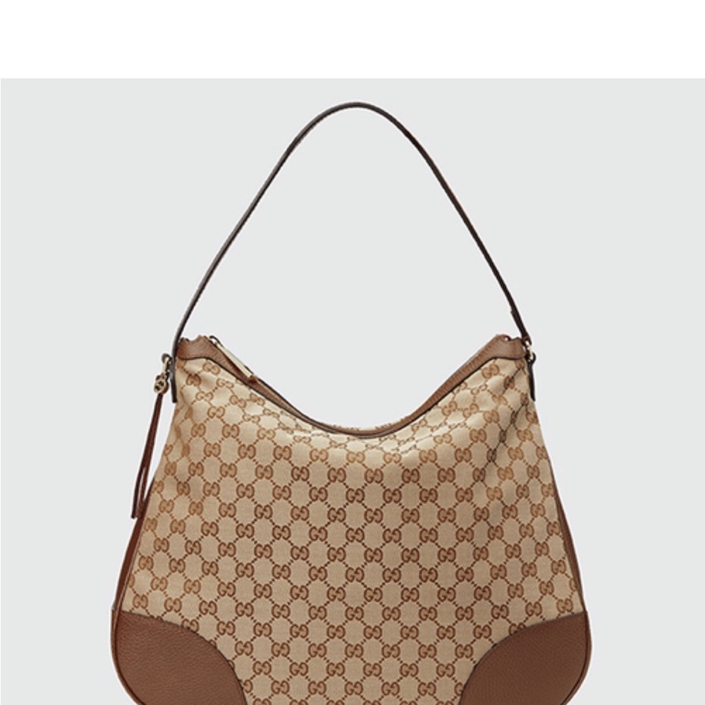 Gucci Tan and Brown Hobo Bag with GG Monogram